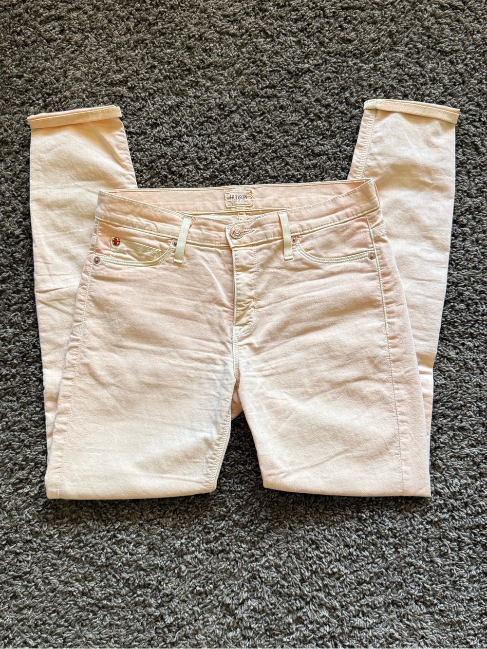 Hudson Jeans Women’s Blush Pink Skinny Stretch Denim Jeans Size 28